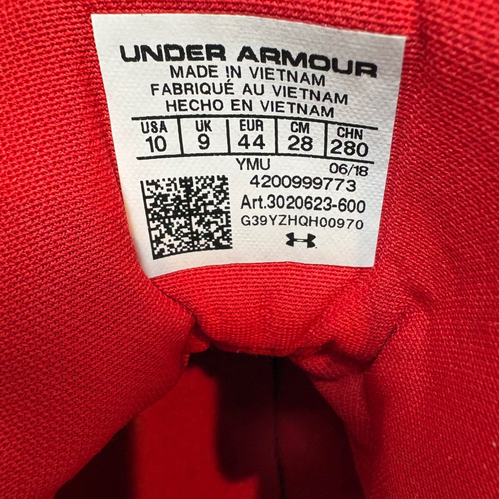 Under Armour UA Jet Mid Basketball Shoes Sneakers Mens‎ 10 Red White 3020623-600 - Picture 8 of 8